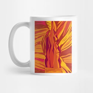 Navajo Upper Antelope Canyon in Lake Powell Navajo Tribal Park Arizona USA WPA Art Poster Mug